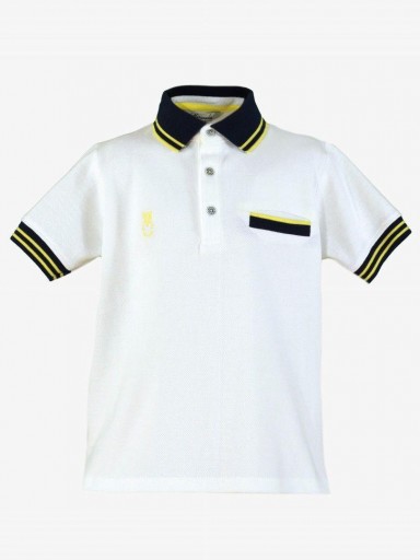 Miranda Polo Infantil m/c blanco detalles marino y amarillo "Hibisco" 0631/P [2]