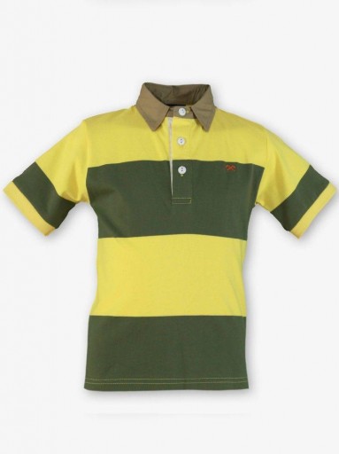 Miranda Polo Infantil Niño Franjas Amarillo y Verde "Eléboro" 1311/P [1]