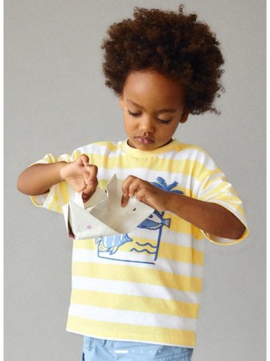 Mayoral Camisa m/c  Rayas Estampadas 26-03082-077 Lemon [1]