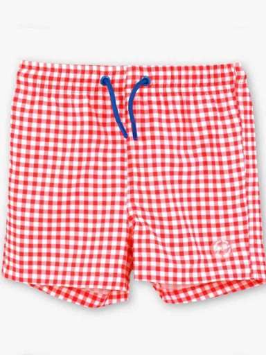 Miranda Bañador Infantil Niño Estampado Cuadro Vichy Rojo "Melissa" 0817/B [2]