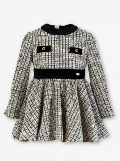 Miranda Vestido Infantil Tweet Falda Acampanada Cinturon Negro Botones Dorados "Malefica" 0240/V [1]
