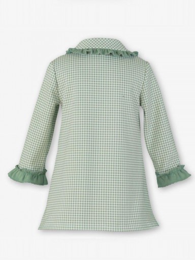 Miranda Vestido Infantil Cuadro Vichy Verde Corte Evasé "Cenicienta" 0614/V [2]