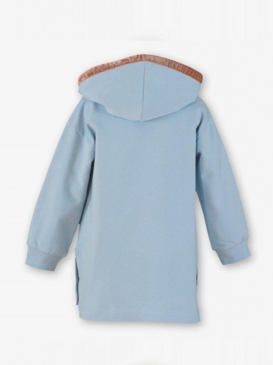 Miranda Vestido Infantil Tipo Sudadera Algodon Azul Capucha "Wendy" 0632/V [2]