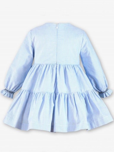Miranda Vestido Infantil  Rayas Azules Nido de Abeja "Lottie" 0244/V [2]