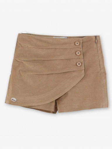 Miranda Conjunto Infantil Blusa Cuadro vichy Camel Short Solapa Botones "Jasmine" 0609/23 [2]