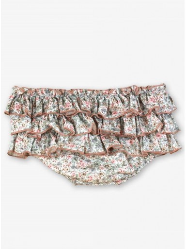 Miranda Conjunto Infantil Sudadera Beig Cuello Pompones Braguita Volantes Flores "Kida" 0612/23 [2]
