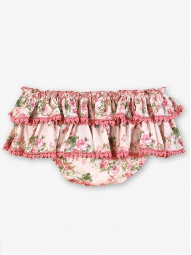 Miranda Conjunto Infantil Blusa Rosa Braguita Sobrefalda Volantes Estampada Puntilla "Megara" 0226/23 [4]