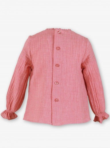 Miranda Conjunto Infantil Blusa Rosa Braguita Sobrefalda Volantes Estampada Puntilla "Megara" 0226/23 [2]