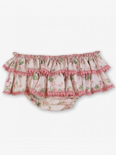 Miranda Conjunto Infantil Blusa Rosa Braguita Sobrefalda Volantes Estampada Puntilla "Megara" 0226/23 [3]