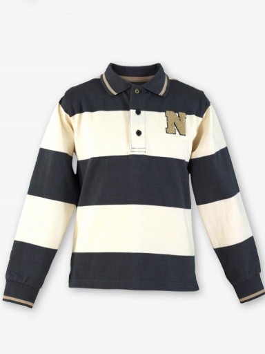 Miranda Polo Infantil Niño Franjas Gris Azulado "Chaca" 1308/1 [1]