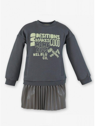 Miranda Vestido Infantil Niña Cuerpo Sudadera Falda Plisada "Anna" 1409/V [1]