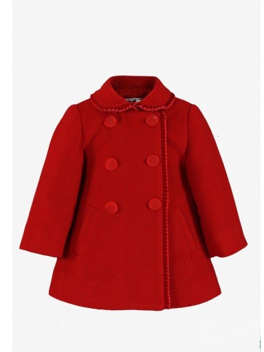 Miranda Abrigo Bebe Niña Paño Rojo Botonadura 6 Botones 0160/A [1]