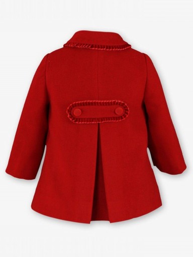 Miranda Abrigo Bebe Niña Paño Rojo Botonadura 6 Botones 0160/A [2]