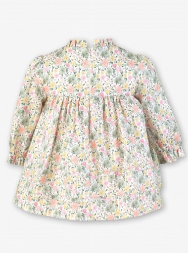 Miranda Vestido Bebe Estampado Flores Rosa y Verde Puntilla Rosa "Tinker Bell" 0148/V [2]