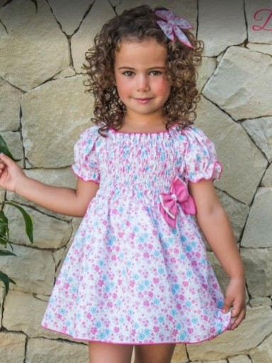 Daniesty Vestido Infantil Estampado Flores Cuerpo Elástico Familia Dulce 002 [0]