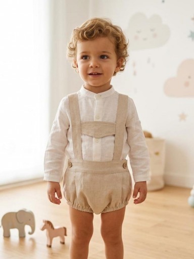Nekenia Conjunto Bébe Camisa Crudo m/l Peto Beig 2421113 [0]