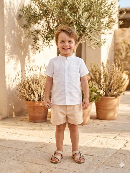Nekenia Conjunto Niño Camisa Pantalón Corto 2321023 Beig