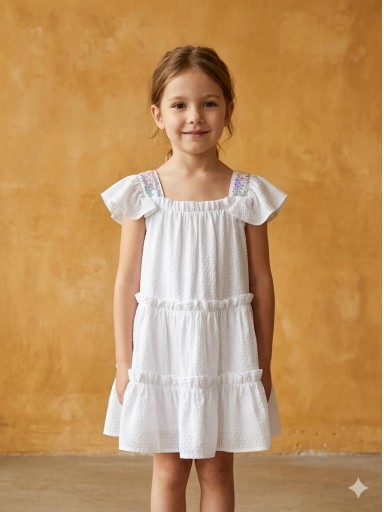 Nekenia Vestido Infantil Evasé Blanco Lentejuelas Multicolor 2321831 [0]