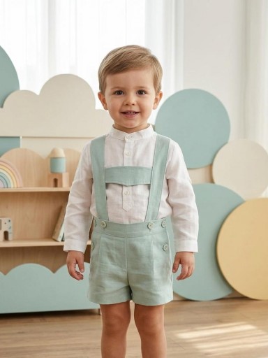 Nekenia Conjunto Bébe Camisa Beig m/l Peto Verde 2421112 [0]