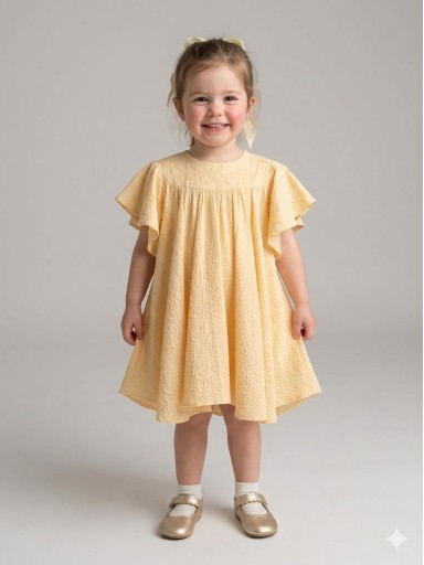 Nekenia Vestido Infantil Evasé Acampanado Amarillo 2321830 [0]