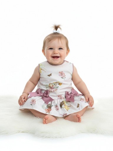 Daniesty vestido bebé sin mangas talle bajo Familia Zarina 