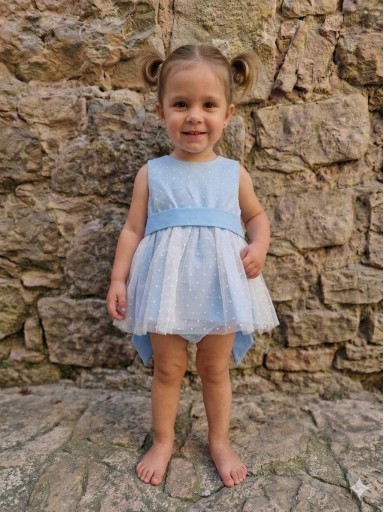 Nekenia Vestido Ceremonia Bebe Con Braguita Azul 2421002 [0]