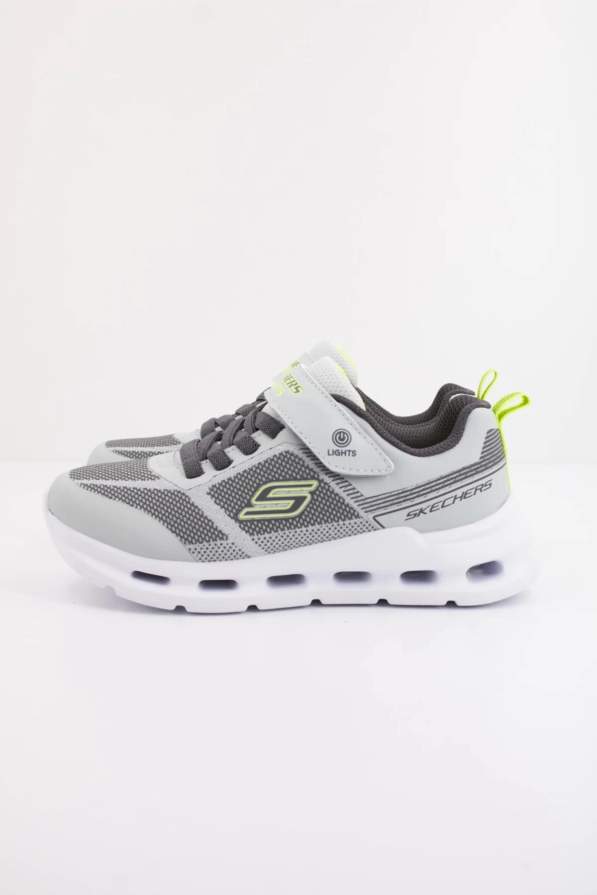Skechers Deportivo Infantil Gris Fluor Glide Step Light Adaptive Clousure On/Off Button 400240L GYLM