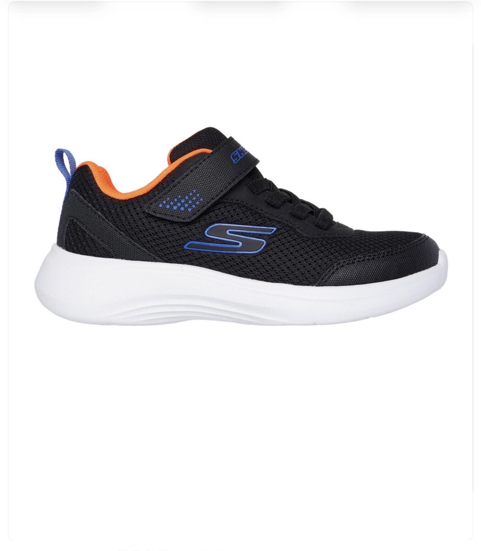 Skechers Deportivo Infantil Negro Naranja Lavable a máquina Selectors Reset Achieved 403615L BLK