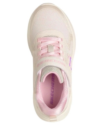 Skechers Deportivo Infantil Wave 92 Gore Strap Sparkle Mesh Sneaker W Lavable Máquina Beig Rosa 303557L NAT [1]