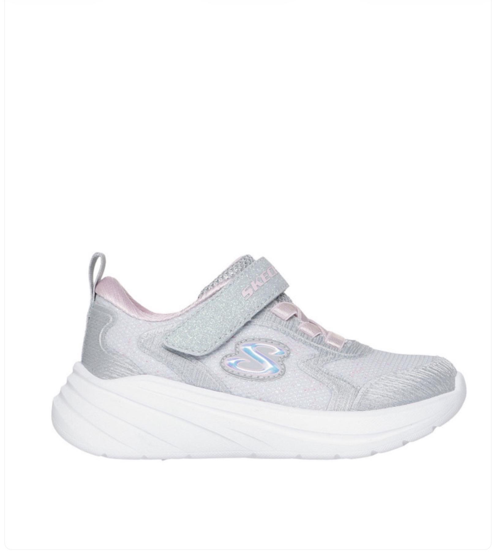 Skechers Deportivo Infantil Wave 92 Gore Strap Sparkle Mesh Sneaker W Lavable Máquina Gris 303557N LTGY