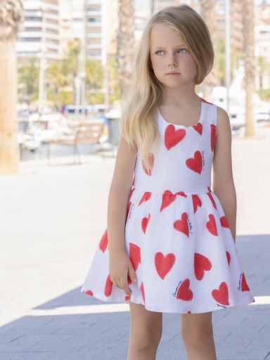 Miranda vestido Infantil Corazones Rojos "Fresia" 0624/V