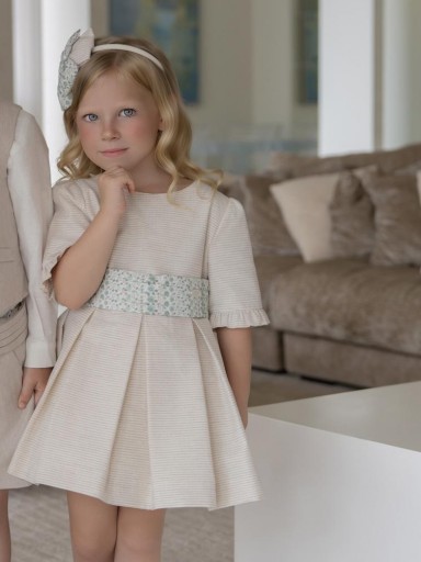 Miranda Vestido Infantil Ceremonia Fajín Estampado "Narciso" 0241/V