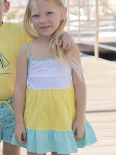 Miranda Vestido Infantil Tirantes Franjas "Lila" 0802/V