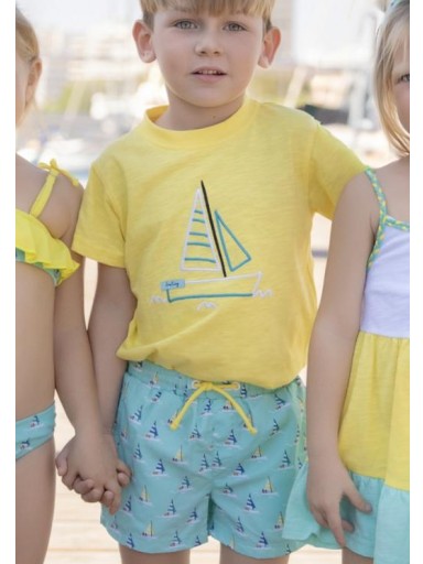 Miranda Bañador Infantil Niño Estampado Veleros "Lila" 0804/B