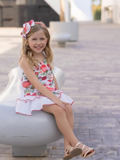 Miranda vestido Infantil Volantes Estampado Flores y Frutas "Flor de Pascua" 0600/V [3]