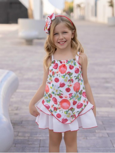 Miranda vestido Infantil Volantes Estampado Flores y Frutas "Flor de Pascua" 0600/V [4]