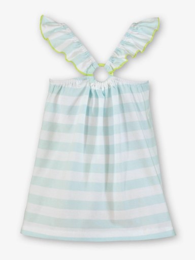 Miranda vestido Infantil  Evase Rayas Blanco y Verde "Clavelina" 0811/V [3]