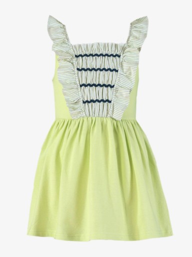 Miranda Vestido Infantil Amarillo Delantero Rayas "Flor de Mimosa" 1407/V [2]