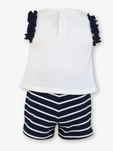 Miranda Conjunto Bebe Camiseta Canale Sin Mangas Short Marino Rayas "Alamanda" 0529/23 [1]