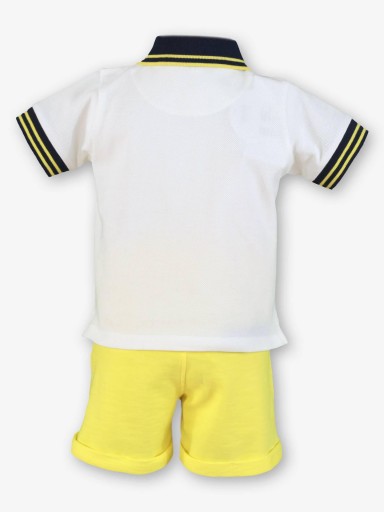 Miranda Conjunto Bebe Niño Plo m/c Blanco Pantalon Corto Amarillo "Hibisco" 0531/23 [1]
