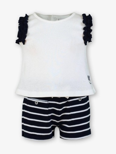 Miranda Conjunto Bebe Camiseta Canale Sin Mangas Short Marino Rayas "Alamanda" 0529/23 [0]