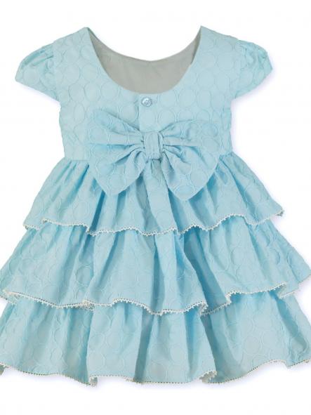 Miranda Vestido Infantil Azul Flor Falda Volantes "Dalia" 0237/V [3]
