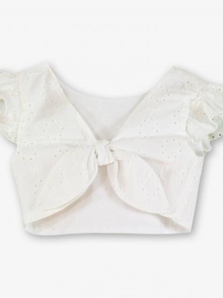 Miranda Conjunto Infantil Top Perforado Falda Volantes Cuadro Vichy Rosa 0604/2F [2]