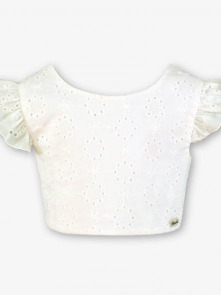 Miranda Conjunto Infantil Top Perforado Falda Volantes Cuadro Vichy Rosa 0604/2F [3]