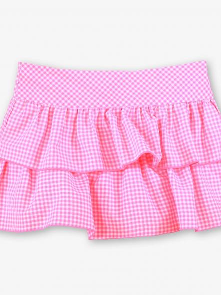 Miranda Conjunto Infantil Top Perforado Falda Volantes Cuadro Vichy Rosa 0604/2F [4]