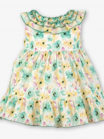 Miranda Vestido Bebe Estampado Flores Verde 0512/V [2]