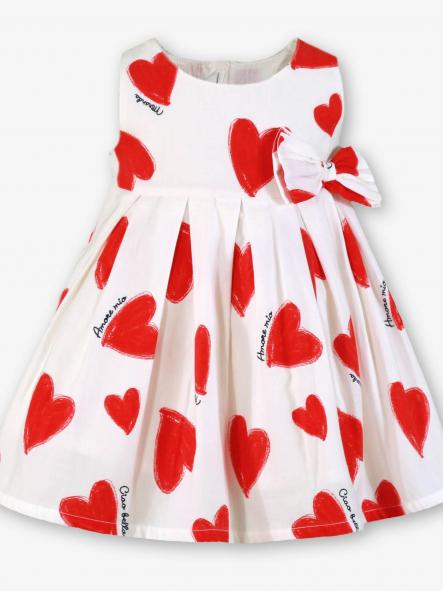 Miranda Vestido Bebe Blanco Estampado corazones Rojos "Fresia" 0524/V [2]
