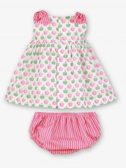 Miranda Vestido Bebe Estampado Manzanas Braguita Rayas 0032/VB [1]