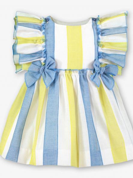 Miranda Vestido Bebe Rayas Volante Hombros "Petunia" 0138/V [2]