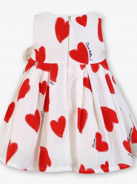 Miranda Vestido Bebe Blanco Estampado corazones Rojos "Fresia" 0524/V [3]